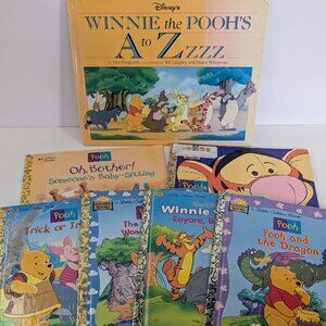 Vintage Disney Winnie The Pooh Little Golden Books Bundle Lot of 7